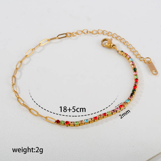 Ins-Style Women's Simple and Elegant Enamel Flower stainless steel Bracelet