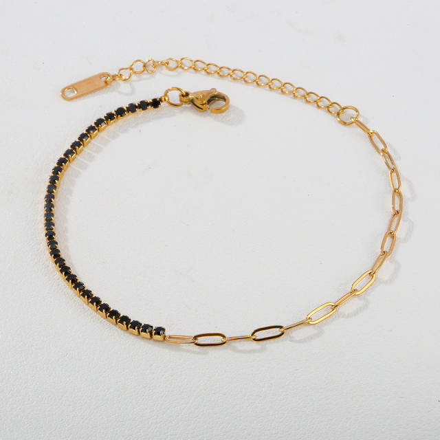 Ins-Style Women's Simple and Elegant Enamel Flower stainless steel Bracelet