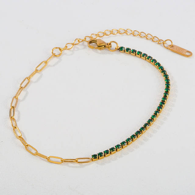 Ins-Style Women's Simple and Elegant Enamel Flower stainless steel Bracelet