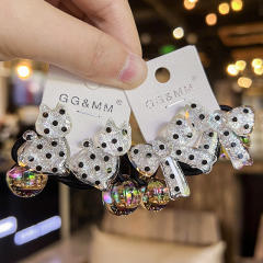 Cute Wave Dot Star Winding Cartoon Hair Ring Girl High Elastic Hair ties