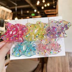 Cute Polka Dot Bow Hair Rope Korean Style Children's Hair Accessories Cartoon Rubber Band