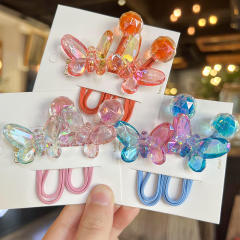 Korean Style Transparent Color Big Butterfly Hair Rope Children's Hair Accessories hair ties