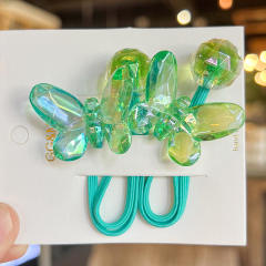 Korean Style Transparent Color Big Butterfly Hair Rope Children's Hair Accessories hair ties