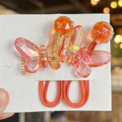 Korean Style Transparent Color Big Butterfly Hair Rope Children's Hair Accessories hair ties