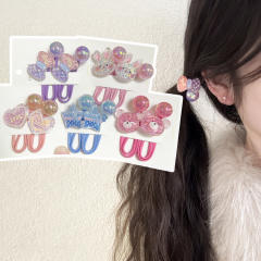 Colorful Glitter Rabbit Hair Tie Cartoon Children's Hair Accessory Hair Band Ponytail Sweet Elastic Hair Tie