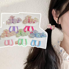 Korean Style Color Rose Flower hair ties Cartoon Hair bands for kids