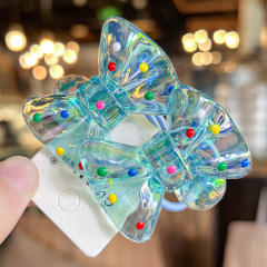 Cute Polka Dot Bow Hair Rope Korean Style Children's Hair Accessories Cartoon Rubber Band