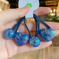 Gradient love heart hair rope children's hair accessories hair ties for kids