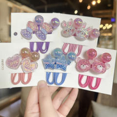 Colorful Glitter Rabbit Hair Tie Cartoon Children's Hair Accessory Hair Band Ponytail Sweet Elastic Hair Tie