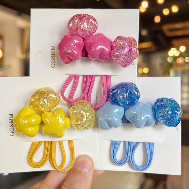 Korean Style Cream Jelly Bean Flower Hair Rope Children's Hair Accessories