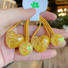 Gradient love heart hair rope children's hair accessories hair ties for kids