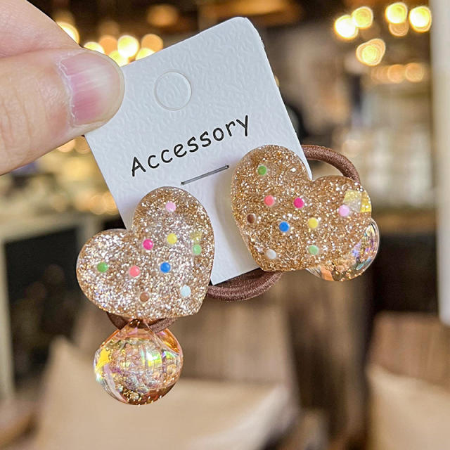 Korean Style Hair Accessories Golden Shiny Polka Dot Cartoon Rubber band hair ties