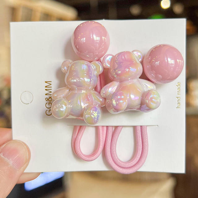 Korean-style Gradient Color Sitting Bear Hair Rope Girls' Hair Accessories hair ties
