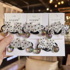 Cute Wave Dot Star Winding Cartoon Hair Ring Girl High Elastic Hair ties