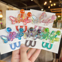 Korean Style Transparent Color Big Butterfly Hair Rope Children's Hair Accessories hair ties