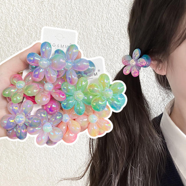 Cute Gradient Flower Hair Tie Korean Style Children's Hair Accessories hair band