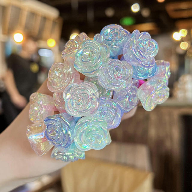 Korean Style Color Rose Flower hair ties Cartoon Hair bands for kids
