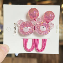 Colorful Glitter Rabbit Hair Tie Cartoon Children's Hair Accessory Hair Band Ponytail Sweet Elastic Hair Tie