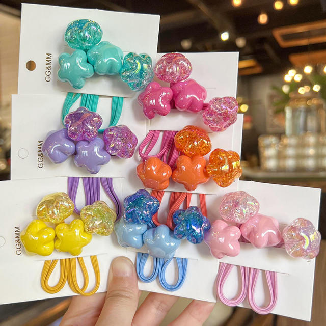 Korean Style Cream Jelly Bean Flower Hair Rope Children's Hair Accessories