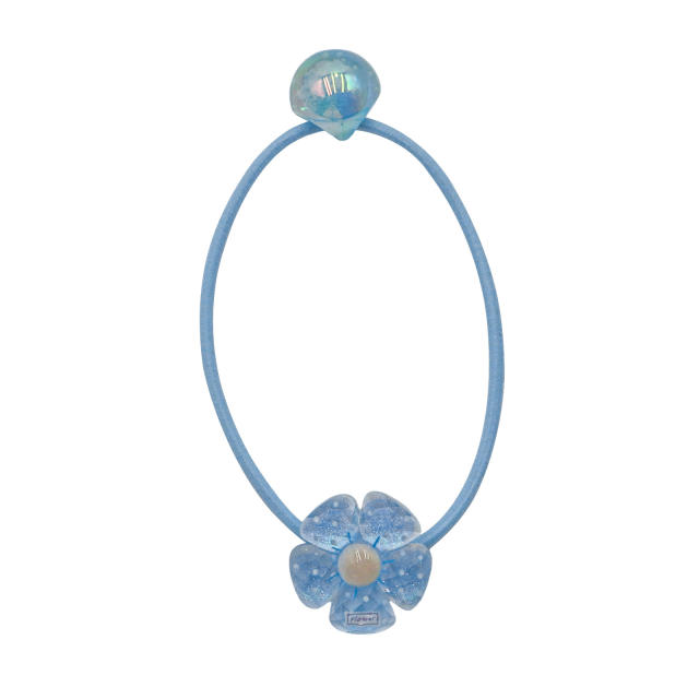 Flower Hair Rope Children's Hair Accessories Cartoon Shiny Hair Tie Ponytail Elastic Band Bubble Hair Ornament