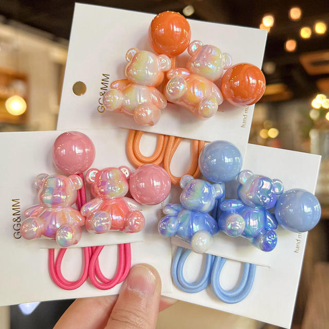 Korean-style Gradient Color Sitting Bear Hair Rope Girls' Hair Accessories hair ties