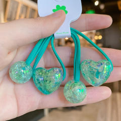 Gradient love heart hair rope children's hair accessories hair ties for kids