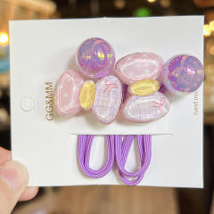 Cream Style Love Cartoon Children's Hair Accessories acrylic ponytail hair ties ball bead hair ties for kids