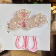 Korean Style Color Rose Flower hair ties Cartoon Hair bands for kids