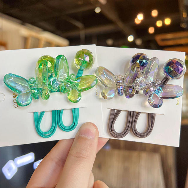 Korean Style Transparent Color Big Butterfly Hair Rope Children's Hair Accessories hair ties