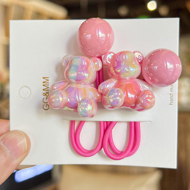 Korean-style Gradient Color Sitting Bear Hair Rope Girls' Hair Accessories hair ties