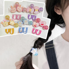 Cream Style Love Cartoon Children's Hair Accessories acrylic ponytail hair ties ball bead hair ties for kids