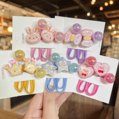 Cream Style Love Cartoon Children's Hair Accessories acrylic ponytail hair ties ball bead hair ties for kids
