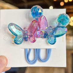 Korean Style Transparent Color Big Butterfly Hair Rope Children's Hair Accessories hair ties