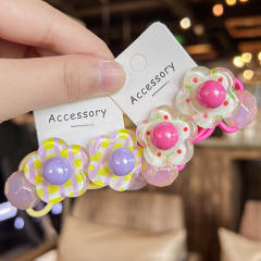 Korean Style Sweet Flower Cartoon Rubber Band Girls' Hair ties