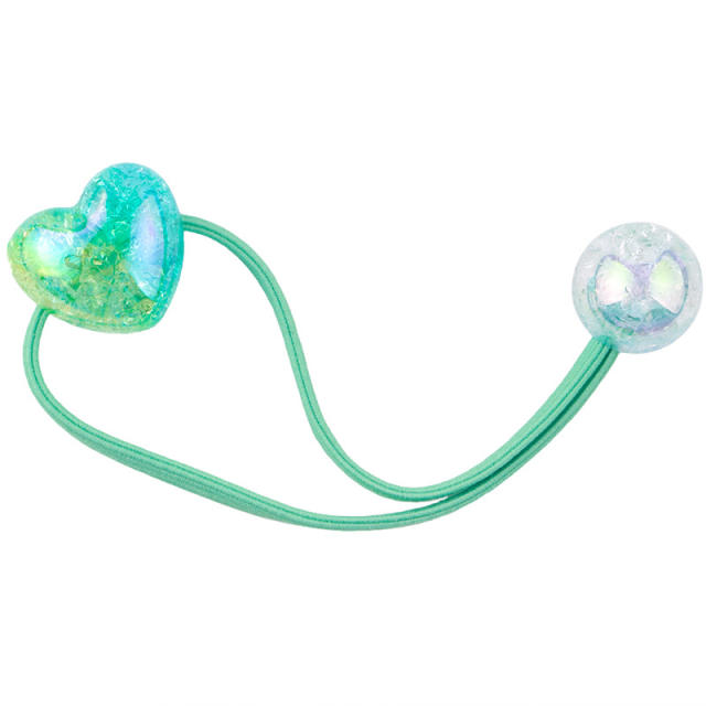 Gradient love heart hair rope children's hair accessories hair ties for kids