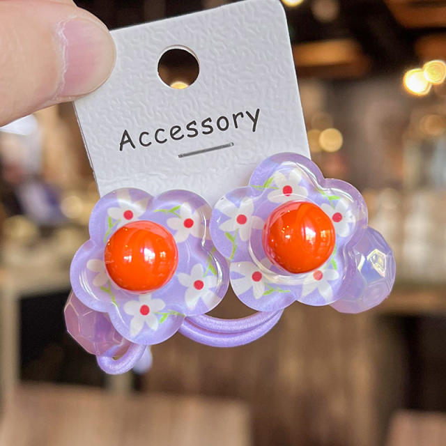 Korean Style Sweet Flower Cartoon Rubber Band Girls' Hair ties