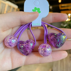 Gradient love heart hair rope children's hair accessories hair ties for kids