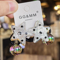 Cute Wave Dot Star Winding Cartoon Hair Ring Girl High Elastic Hair ties