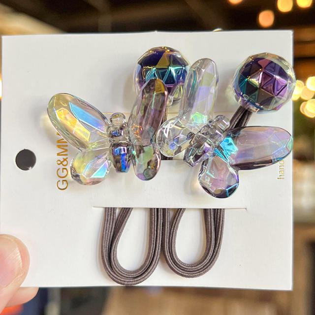 Korean Style Transparent Color Big Butterfly Hair Rope Children's Hair Accessories hair ties