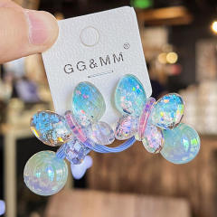 Korean-style Gradient Color Butterfly Hair Rope Children's Cartoon Hair Accessories jelly  beads hair ties