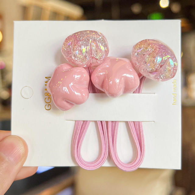 Korean Style Cream Jelly Bean Flower Hair Rope Children's Hair Accessories