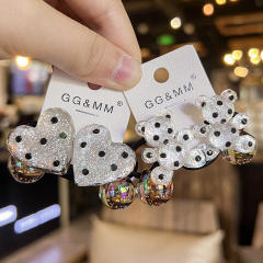 Cute Wave Dot Star Winding Cartoon Hair Ring Girl High Elastic Hair ties