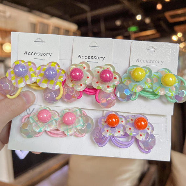 Korean Style Sweet Flower Cartoon Rubber Band Girls' Hair ties