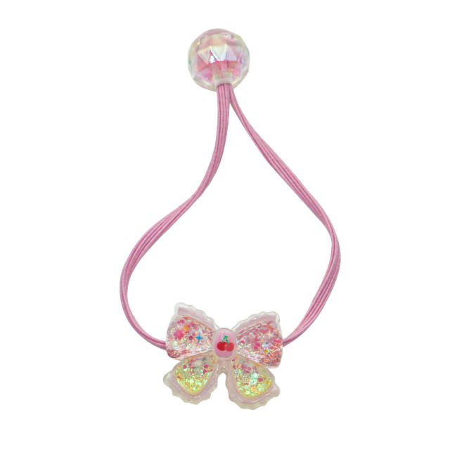 Bowknot Hair Tie Liquid Gloss Children's Hair Accessory Cartoon Hair Band Ponytail Cute Elastic Hair Ornament