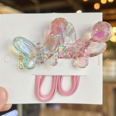 Korean Style Transparent Color Big Butterfly Hair Rope Children's Hair Accessories hair ties