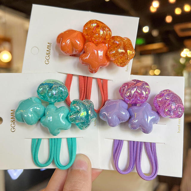Korean Style Cream Jelly Bean Flower Hair Rope Children's Hair Accessories