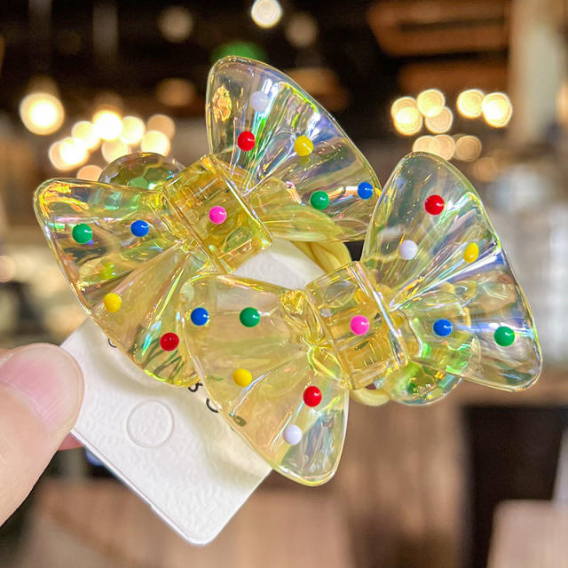 Cute Polka Dot Bow Hair Rope Korean Style Children's Hair Accessories Cartoon Rubber Band