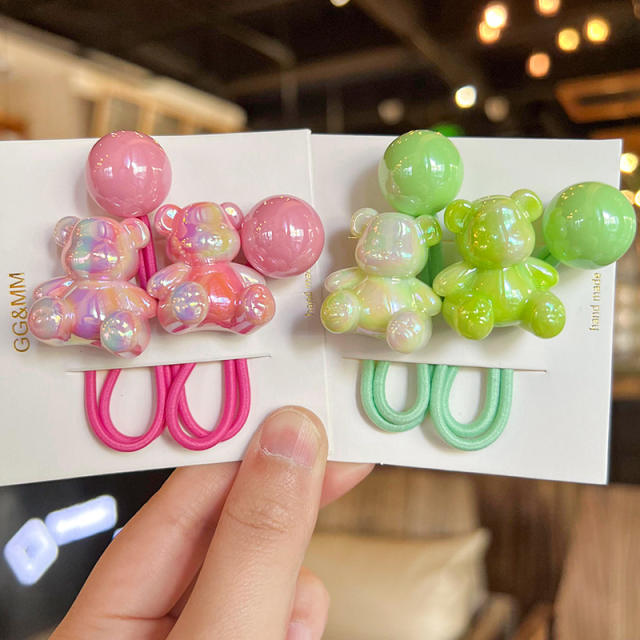 Korean-style Gradient Color Sitting Bear Hair Rope Girls' Hair Accessories hair ties