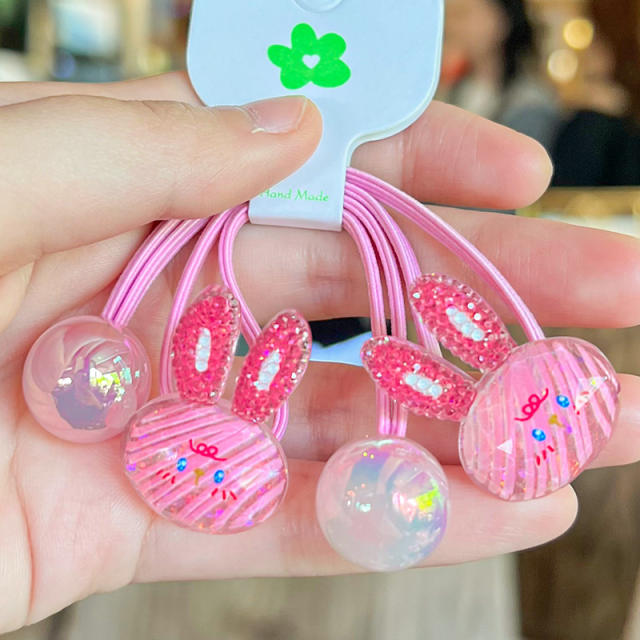 Hand-painted Graffiti Fruit Hair Rope Children's Hair Accessories Cute Contrast Color hair ties