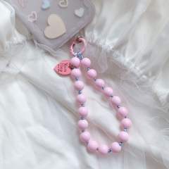 Sweet and Cute Style Heart Colorfulful Beads Colorful Knot Mobile Phone chain phone lanyard